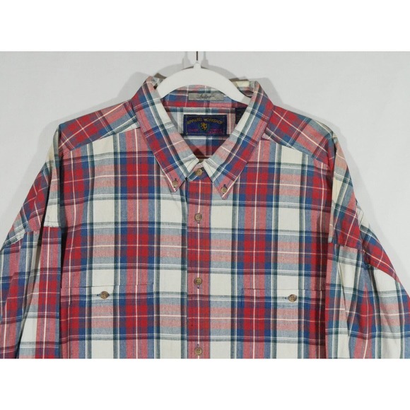 NWT VTG Apparel Workshop Indigo XXL Red Blue Plaid Button Down Shirt Long Sleeve - Picture 2 of 10